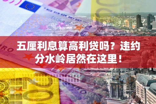 武汉五厘利息算高利贷吗？违约分水岭居然在这里！