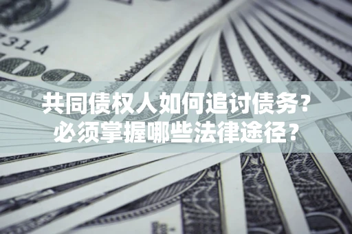 武汉共同债权人如何追讨债务？必须掌握哪些法律途径？