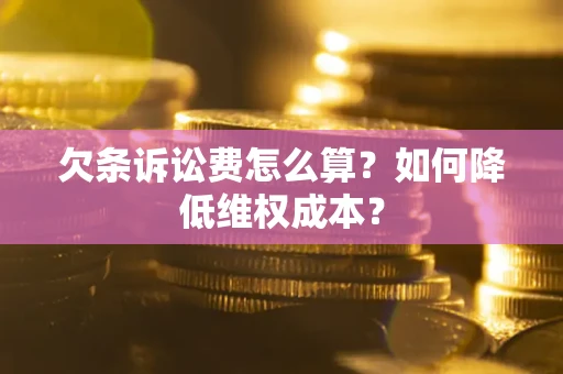 武汉欠条诉讼费怎么算？如何降低维权成本？
