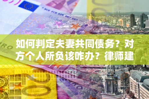 武汉如何判定夫妻共同债务？对方个人所负该咋办？律师建议
