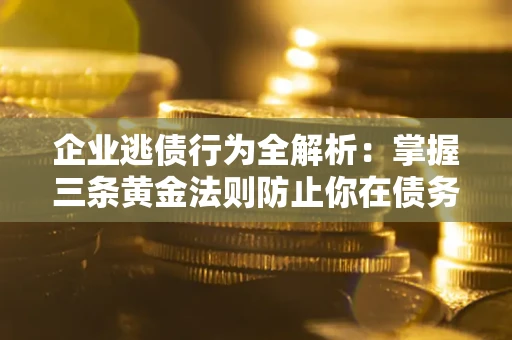 武汉企业逃债行为全解析：掌握三条黄金法则防止你在债务乱局中“踩雷”